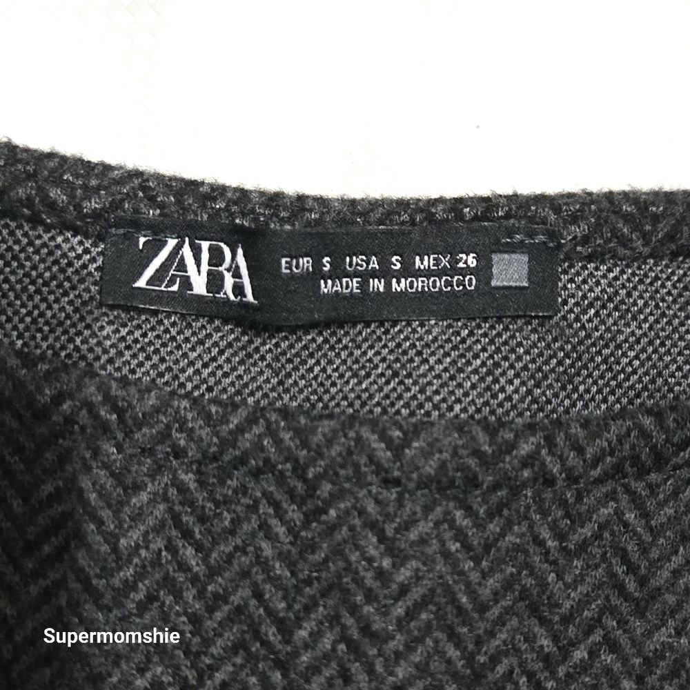 Zara Tweed Black Ruffled. Dress - Picture 6 of 7